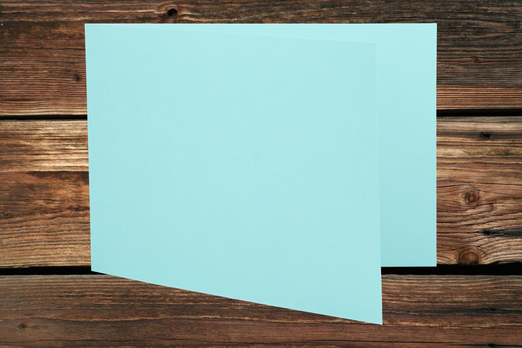 Klappkarten 110x170/340 mm langdoppelt Laguneblau 230 g/qm